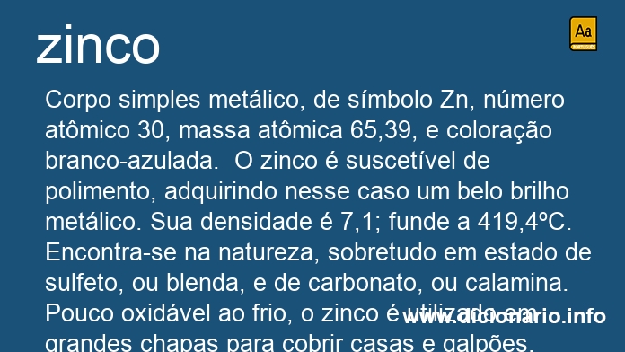 Significado de zinco